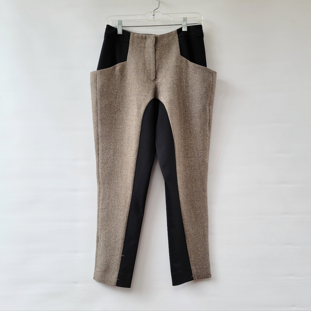 Zero + Maria Cornejo Ochy Pants Size 4 Tan Black Equestrian Style Trousers